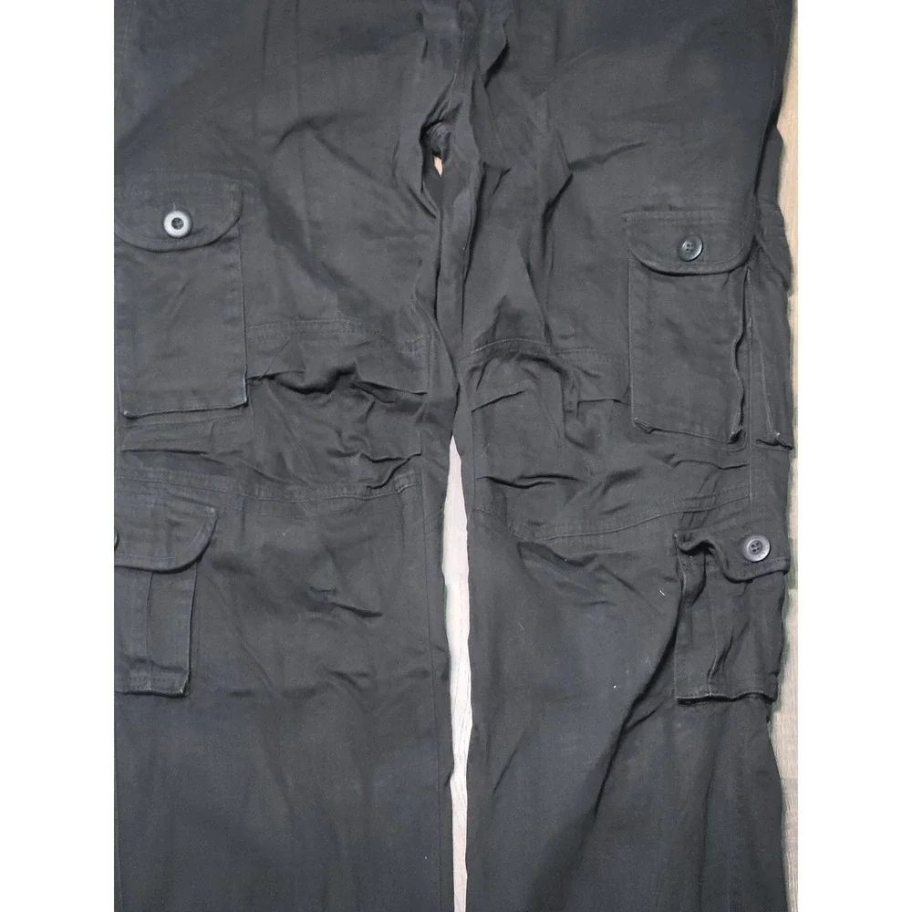 MOSTWAY Black Mens Cargo Pants Size 38‎ Relaxed Fit Casual Utility
